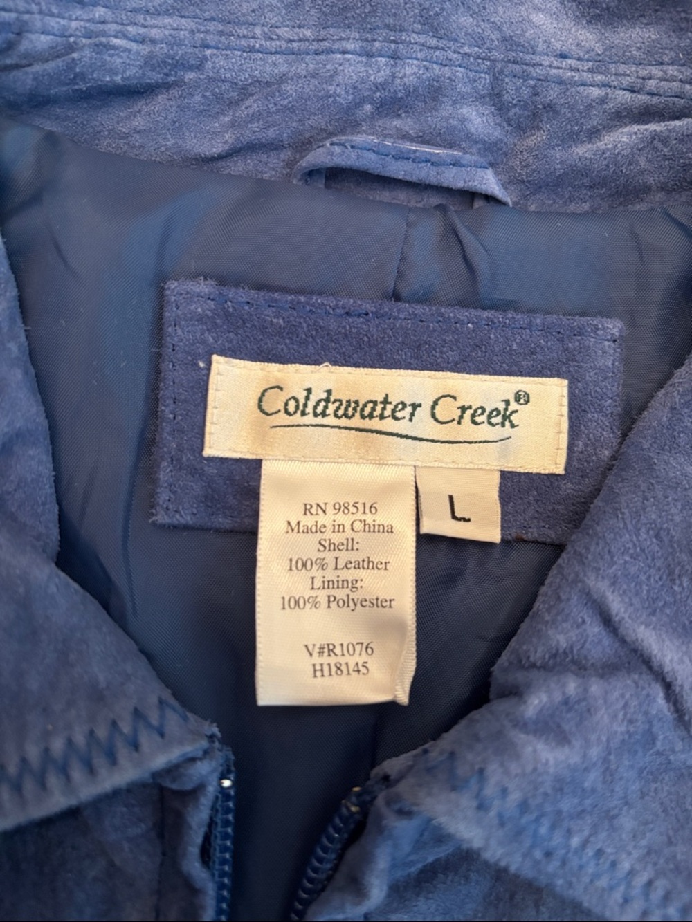 Coldwater Creek Suede Bomber Jacket in Slate Blue